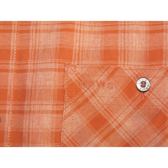 Lot of 2~ ORVIS 100% Polyester Short Sleeved Plaid Button Up Shirts Men's XXL - Picture 3 of 11